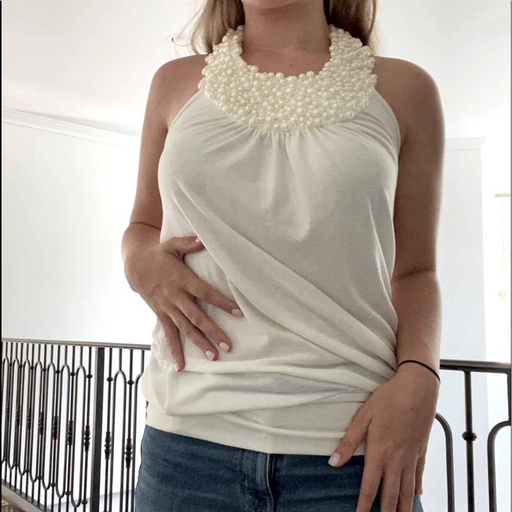 White beaded top